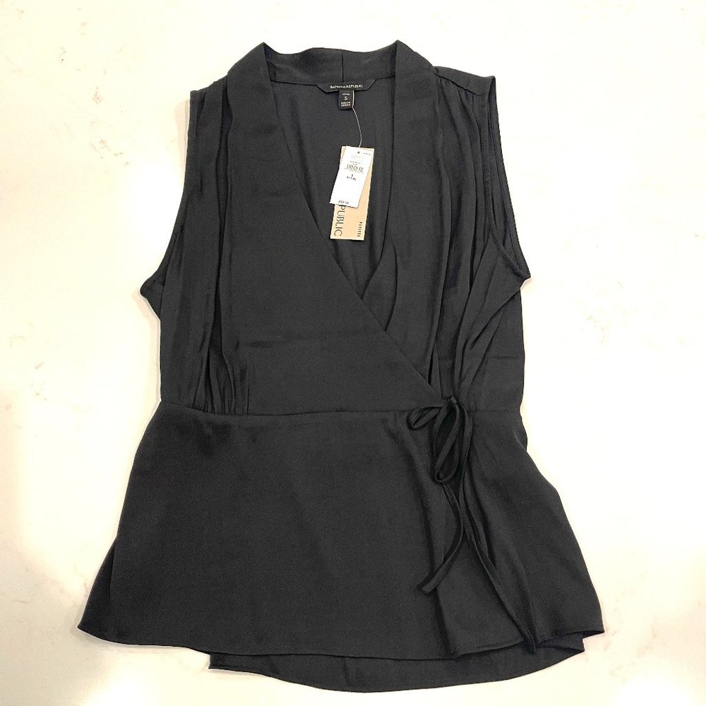 Banana Republic Black Wrap Blouse